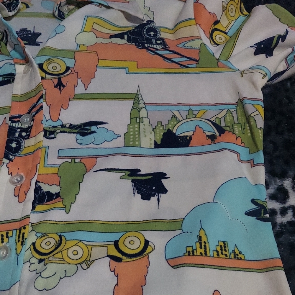 5/$10 Vintage Bobbie Brooks Multicolor Graphic Shirt - Picture 5 of 15
